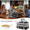 Lifewit Insulated Double Decker Casserole Carrier, Expandable Lasagna Lugger Tote Bag for Hot or Cold Food, Fits 9″ x 13″ Baking Dish for Potluck Parties, Picnic and Cookouts, Grey(Black-Flowers)