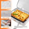 Lifewit Insulated Double Decker Casserole Carrier, Expandable Lasagna Lugger Tote Bag for Hot or Cold Food, Fits 9″ x 13″ Baking Dish for Potluck Parties, Picnic and Cookouts, Grey(Grey-Flowers)