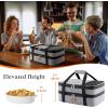 Lifewit Insulated Double Decker Casserole Carrier, Expandable Lasagna Lugger Tote Bag for Hot or Cold Food, Fits 9″ x 13″ Baking Dish for Potluck Parties, Picnic and Cookouts, Grey(Gray)