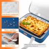 Lifewit Insulated Double Decker Casserole Carrier, Expandable Lasagna Lugger Tote Bag for Hot or Cold Food, Fits 9″ x 13″ Baking Dish for Potluck Parties, Picnic and Cookouts, Grey(Blue)