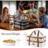 Lifewit Insulated Double Decker Casserole Carrier, Expandable Lasagna Lugger Tote Bag for Hot or Cold Food, Fits 9″ x 13″ Baking Dish for Potluck Parties, Picnic and Cookouts, Grey(Cream-geometric)