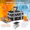 Lifewit Insulated Double Decker Casserole Carrier, Expandable Lasagna Lugger Tote Bag for Hot or Cold Food, Fits 9″ x 13″ Baking Dish for Potluck Parties, Picnic and Cookouts, Grey(Black-Geometric)