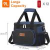 Lifewit Large Lunch Bag Insulated Lunch Box Soft Cooler Cooling Tote for Adult Men Women, Dark Blue 12-Can (9L)(Black/Blue)