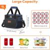 Lifewit Large Lunch Bag Insulated Lunch Box Soft Cooler Cooling Tote for Adult Men Women, Dark Blue 12-Can (9L)(Black/Blue)