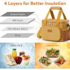 Lifewit Large Lunch Bag Insulated Lunch Box Soft Cooler Cooling Tote for Adult Men Women, Dark Blue 12-Can (9L)(Brown)