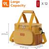 Lifewit Large Lunch Bag Insulated Lunch Box Soft Cooler Cooling Tote for Adult Men Women, Dark Blue 12-Can (9L)(Brown)