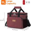 Lifewit Large Lunch Bag Insulated Lunch Box Soft Cooler Cooling Tote for Adult Men Women, Dark Blue 12-Can (9L)(Burgundy)