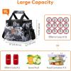 Lifewit Large Lunch Bag Insulated Lunch Box Soft Cooler Cooling Tote for Adult Men Women, Dark Blue 12-Can (9L)(Flower)
