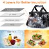 Lifewit Large Lunch Bag Insulated Lunch Box Soft Cooler Cooling Tote for Adult Men Women, Dark Blue 12-Can (9L)(Flower)