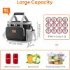 Lifewit Large Lunch Bag Insulated Lunch Box Soft Cooler Cooling Tote for Adult Men Women, Dark Blue 12-Can (9L)(Gray & Black)
