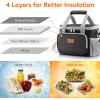 Lifewit Large Lunch Bag Insulated Lunch Box Soft Cooler Cooling Tote for Adult Men Women, Dark Blue 12-Can (9L)(Gray & Black)