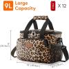 Lifewit Large Lunch Bag Insulated Lunch Box Soft Cooler Cooling Tote for Adult Men Women, Dark Blue 12-Can (9L)(Leopard)