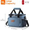 Lifewit Large Lunch Bag Insulated Lunch Box Soft Cooler Cooling Tote for Adult Men Women, Dark Blue 12-Can (9L)(Light Blue)