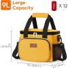 Lifewit Large Lunch Bag Insulated Lunch Box Soft Cooler Cooling Tote for Adult Men Women, Dark Blue 12-Can (9L)(Orange)