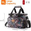 Lifewit Large Lunch Bag Insulated Lunch Box Soft Cooler Cooling Tote for Adult Men Women, Dark Blue 12-Can (9L)(Paisley)