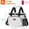 Lifewit Large Lunch Bag Insulated Lunch Box Soft Cooler Cooling Tote for Adult Men Women, Dark Blue 12-Can (9L)(Sliver Gray)