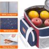 Lifewit Large Lunch Bag Insulated Lunch Box Soft Cooler Cooling Tote for Adult Men Women, Dark Blue 12-Can (9L)(White & Red & Blue)