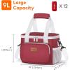 Lifewit Large Lunch Bag Insulated Lunch Box Soft Cooler Cooling Tote for Adult Men Women, Dark Blue 12-Can (9L)(White/Red)