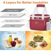 Lifewit Large Lunch Bag Insulated Lunch Box Soft Cooler Cooling Tote for Adult Men Women, Dark Blue 12-Can (9L)(White/Red)