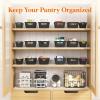 Lifewit Plastic Storage Basket, 7 Pack Stackable Storage Bins for Organizing, Multi Size Open Containers for Shelving, Pantry, Office and Cabinet, 5 Large and 2 Small Size, Black(Black)