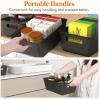 Lifewit Plastic Storage Basket, 7 Pack Stackable Storage Bins for Organizing, Multi Size Open Containers for Shelving, Pantry, Office and Cabinet, 5 Large and 2 Small Size, Black(Black)