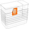 Lifewit 6 Pcs Large Bathroom Drawer Organizers, 3 Sizes Clear Plastic Storage Organizer Trays for Make Up, Kitchen Utensils, Vanity Accessories in Bathroom/Office/Dresser Organization(12)