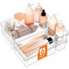 Lifewit 6 Pcs Large Bathroom Drawer Organizers, 3 Sizes Clear Plastic Storage Organizer Trays for Make Up, Kitchen Utensils, Vanity Accessories in Bathroom/Office/Dresser Organization(6)