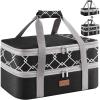 Lifewit Insulated Double Decker Casserole Carrier, Expandable Lasagna Lugger Tote Bag for Hot or Cold Food, Fits 9″ x 13″ Baking Dish for Potluck Parties, Picnic and Cookouts, Grey(Black-Geometric)