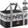 Lifewit Insulated Double Decker Casserole Carrier, Expandable Lasagna Lugger Tote Bag for Hot or Cold Food, Fits 9″ x 13″ Baking Dish for Potluck Parties, Picnic and Cookouts, Grey(Black-Flowers)