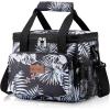 Lifewit Large Lunch Bag Insulated Lunch Box Soft Cooler Cooling Tote for Adult Men Women, Dark Blue 12-Can (9L)(Flower)