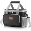Lifewit Large Lunch Bag Insulated Lunch Box Soft Cooler Cooling Tote for Adult Men Women, Dark Blue 12-Can (9L)(Gray & Black)