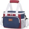 Lifewit Large Lunch Bag Insulated Lunch Box Soft Cooler Cooling Tote for Adult Men Women, Dark Blue 12-Can (9L)(White & Red & Blue)