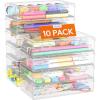 Lifewit Plastic Pencil Box with Snap-tight Lid, Large Capacity Hard Pencil Case, Craft organizer for Art Supply,Office, 4 Pack(10)
