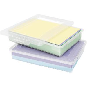 Lifewit 4 Pack Paper Organizer Storage, Multi-Purpose Plastic File Box with Latching Lids, Containers for A4, 8.5″ x 11″ Letter, Scrapbook, Document, Magazine, Art Supplies, Clear(Clear)
