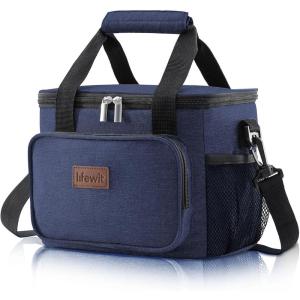 Lifewit Large Lunch Bag Insulated Lunch Box Soft Cooler Cooling Tote for Adult Men Women, Dark Blue 12-Can (9L)(Dark Blue)