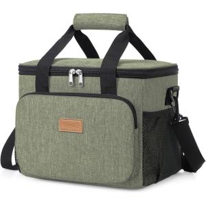 Lifewit Large Lunch Bag Insulated Lunch Box Soft Cooler Cooling Tote for Adult Men Women, Dark Blue 12-Can (9L)(Dark Green)