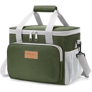 Lifewit Large Lunch Bag Insulated Lunch Box Soft Cooler Cooling Tote for Adult Men Women, Dark Blue 12-Can (9L)(Gray & Green)