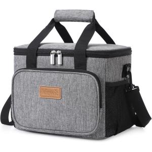 Lifewit Large Lunch Bag Insulated Lunch Box Soft Cooler Cooling Tote for Adult Men Women, Dark Blue 12-Can (9L)(Gray)