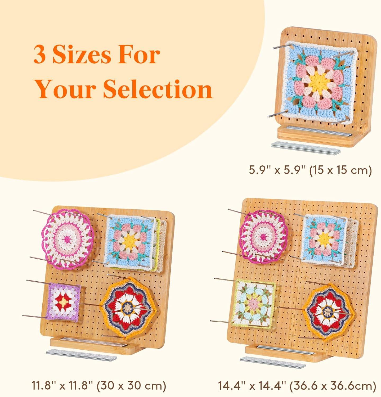 image:imageLifewit 118 Crochet Blocking Board with 20 Pegs Bamboo Granny Square Blocking Board for Crochet Projects Blocking Mats for Knitting Crocheting Accessories Gifts for Crocheters144