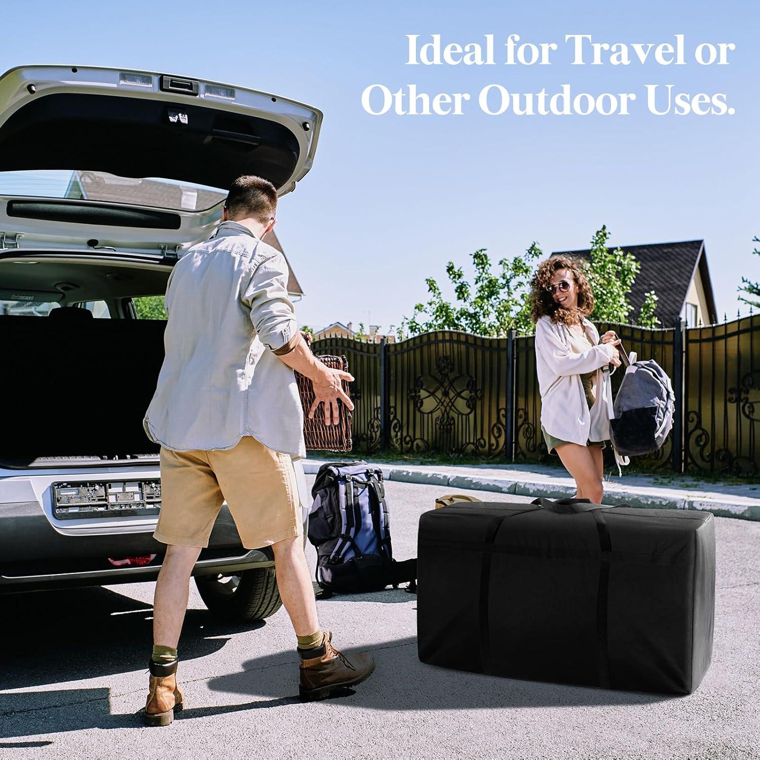 image:imageLifewit 120L Extra Large Storage Duffle Bag for Traveling Foldable Moving Bags with Zippers and Handles Heavy Duty Storage Bags Big Totes for Travel Camping Storage Bins with Lids for Luggage2