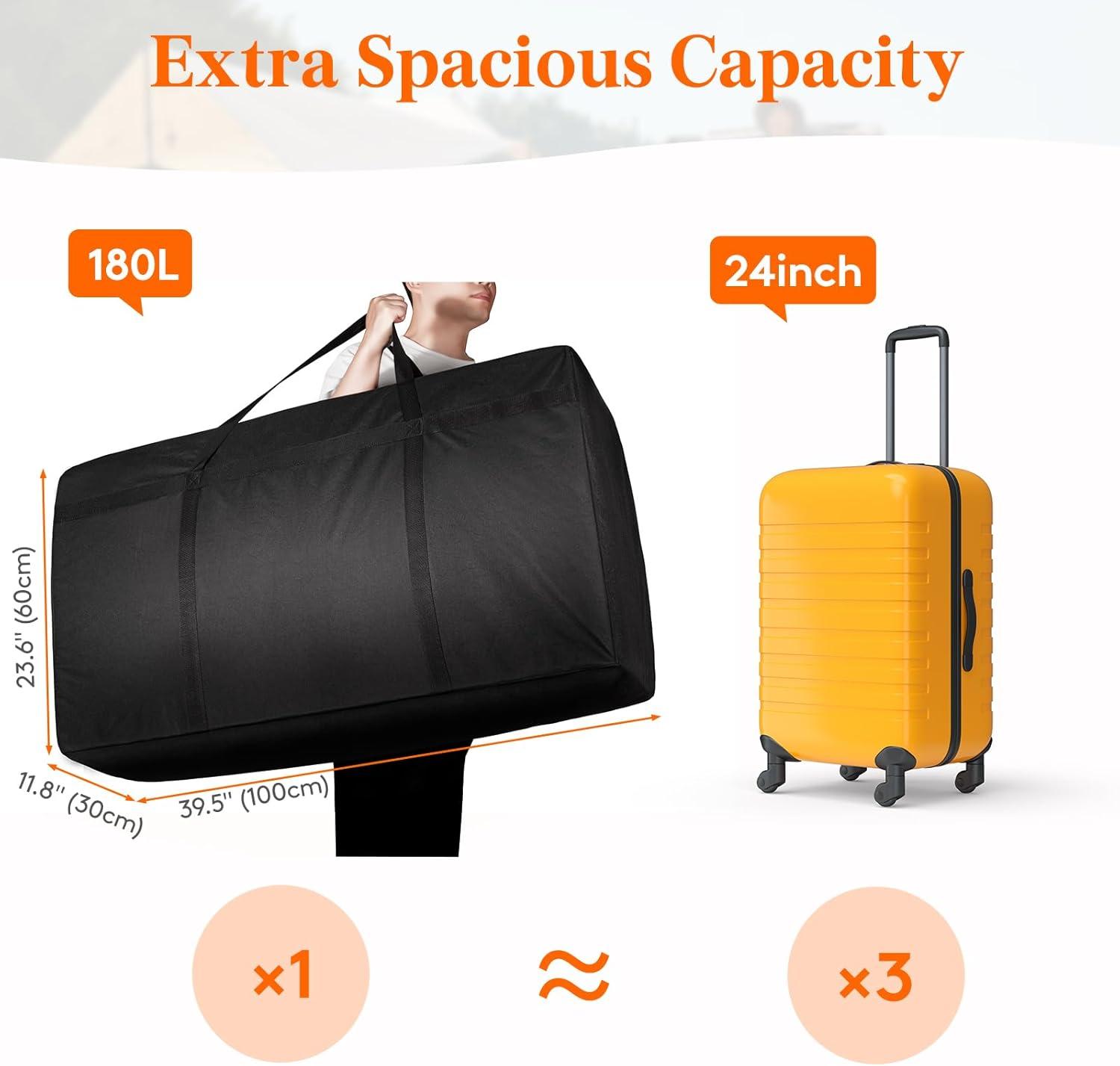 image:imageLifewit 120L Extra Large Storage Duffle Bag for Traveling Foldable Moving Bags with Zippers and Handles Heavy Duty Storage Bags Big Totes for Travel Camping Storage Bins with Lids for Luggage2