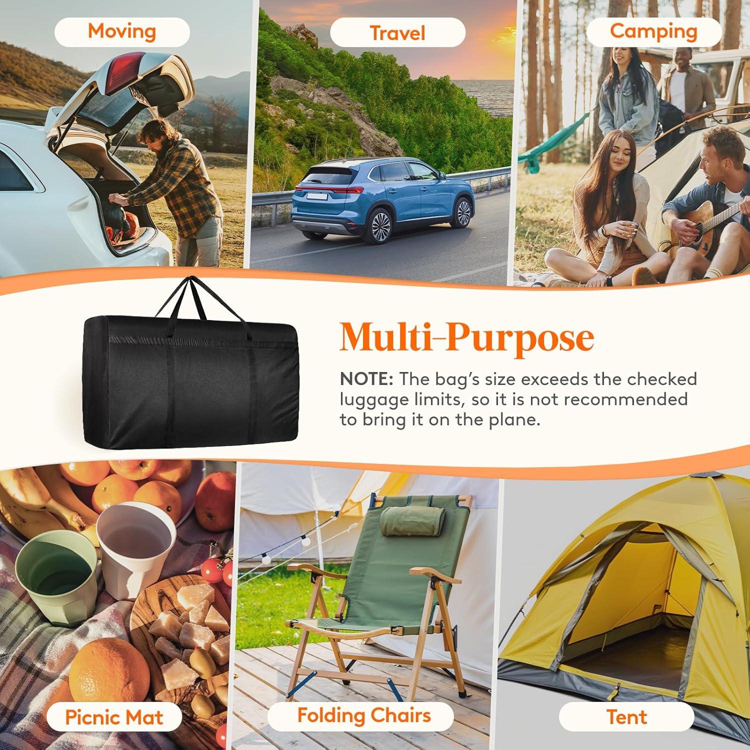 image:imageLifewit 120L Extra Large Storage Duffle Bag for Traveling Foldable Moving Bags with Zippers and Handles Heavy Duty Storage Bags Big Totes for Travel Camping Storage Bins with Lids for Luggage2