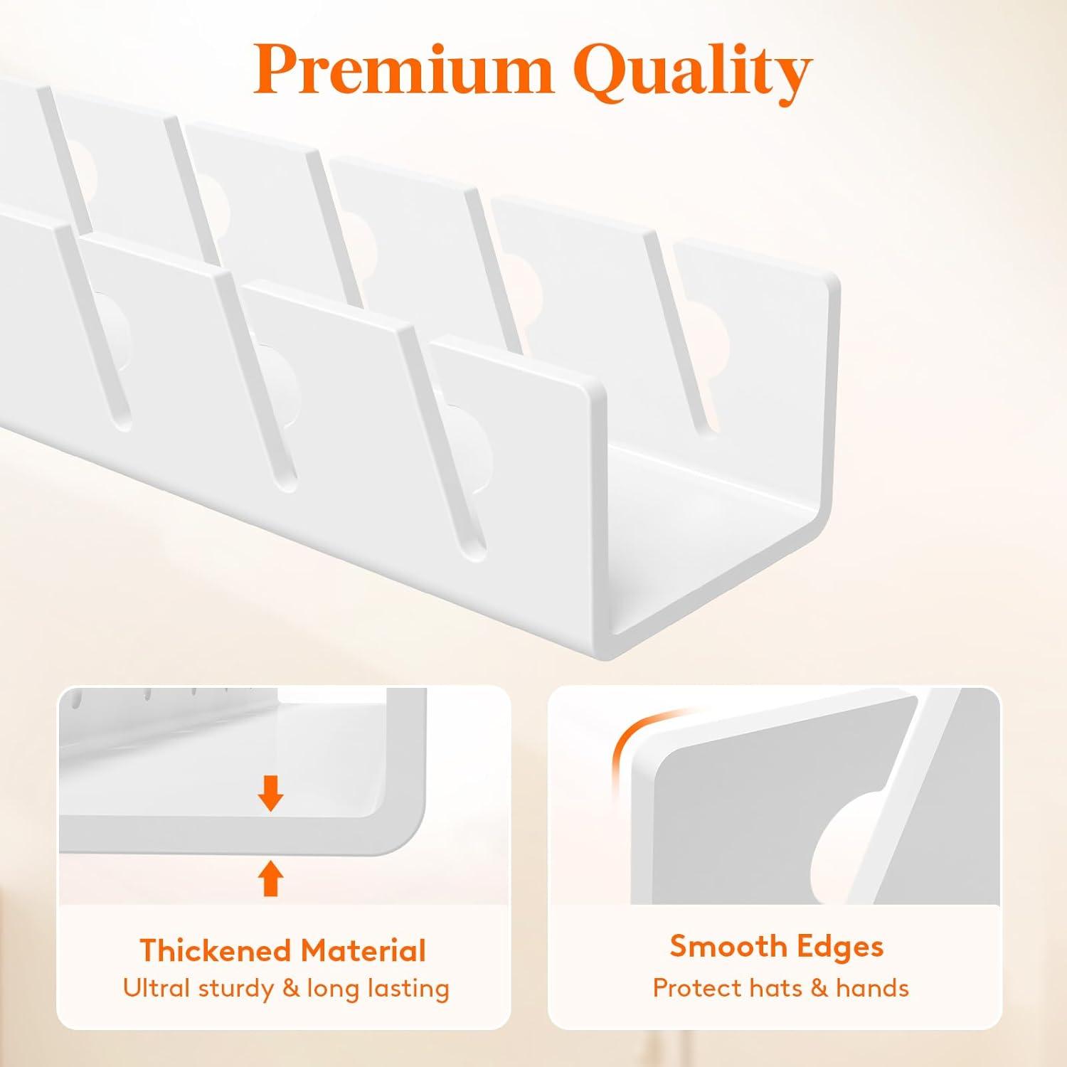 image:imageLifewit 3 Pack Hat Organizer for Baseball Caps Hat Storage Rack for 21 Ball Caps Hat Stand Shelf for Trucker Hat and Golf Cap in Closet Bedroom Dresser ClearWhite