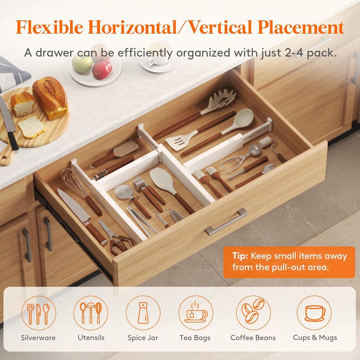 image:imageLifewit 5 Pack Clothes Drawer Dividers 236 High 1117 Adjustable Drawer Organizer for ClothingMakeup Plastic Expandable Separators in KitchenDresserBathroomOffice Organization amp Storage10