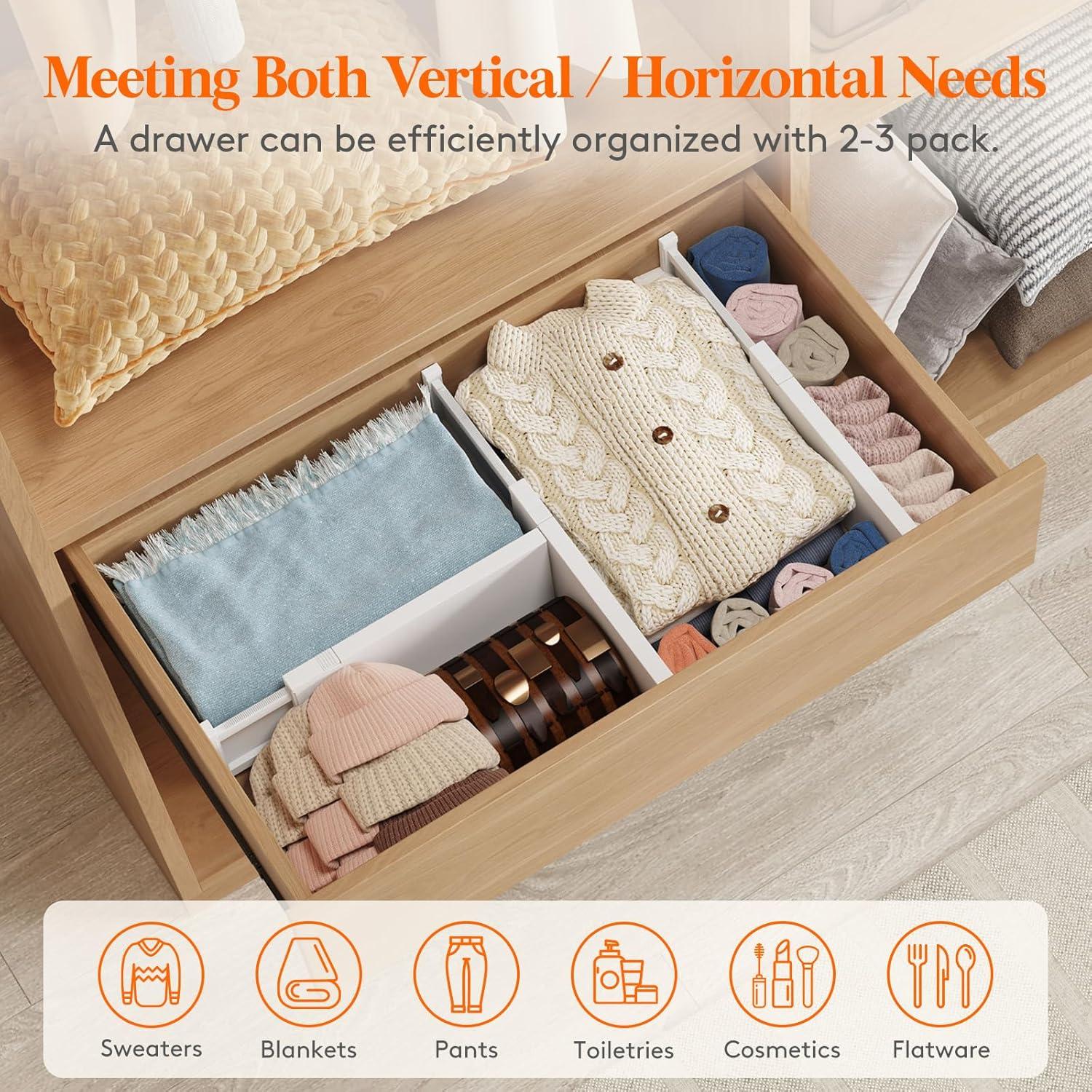 image:imageLifewit 5 Pack Clothes Drawer Dividers 236 High 1117 Adjustable Drawer Organizer for ClothingMakeup Plastic Expandable Separators in KitchenDresserBathroomOffice Organization amp Storage10