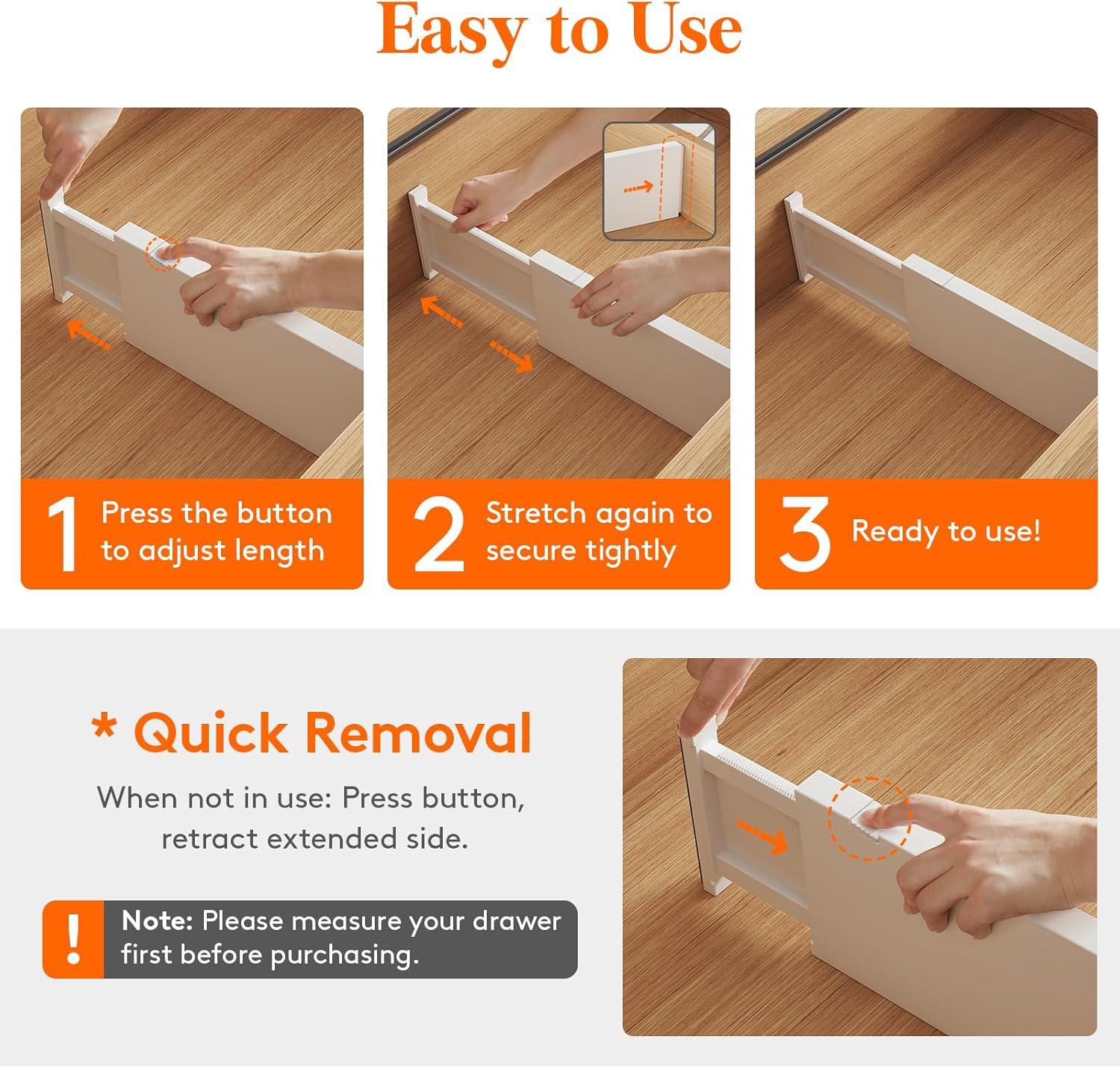 image:imageLifewit 5 Pack Clothes Drawer Dividers 236 High 1117 Adjustable Drawer Organizer for ClothingMakeup Plastic Expandable Separators in KitchenDresserBathroomOffice Organization amp Storage10