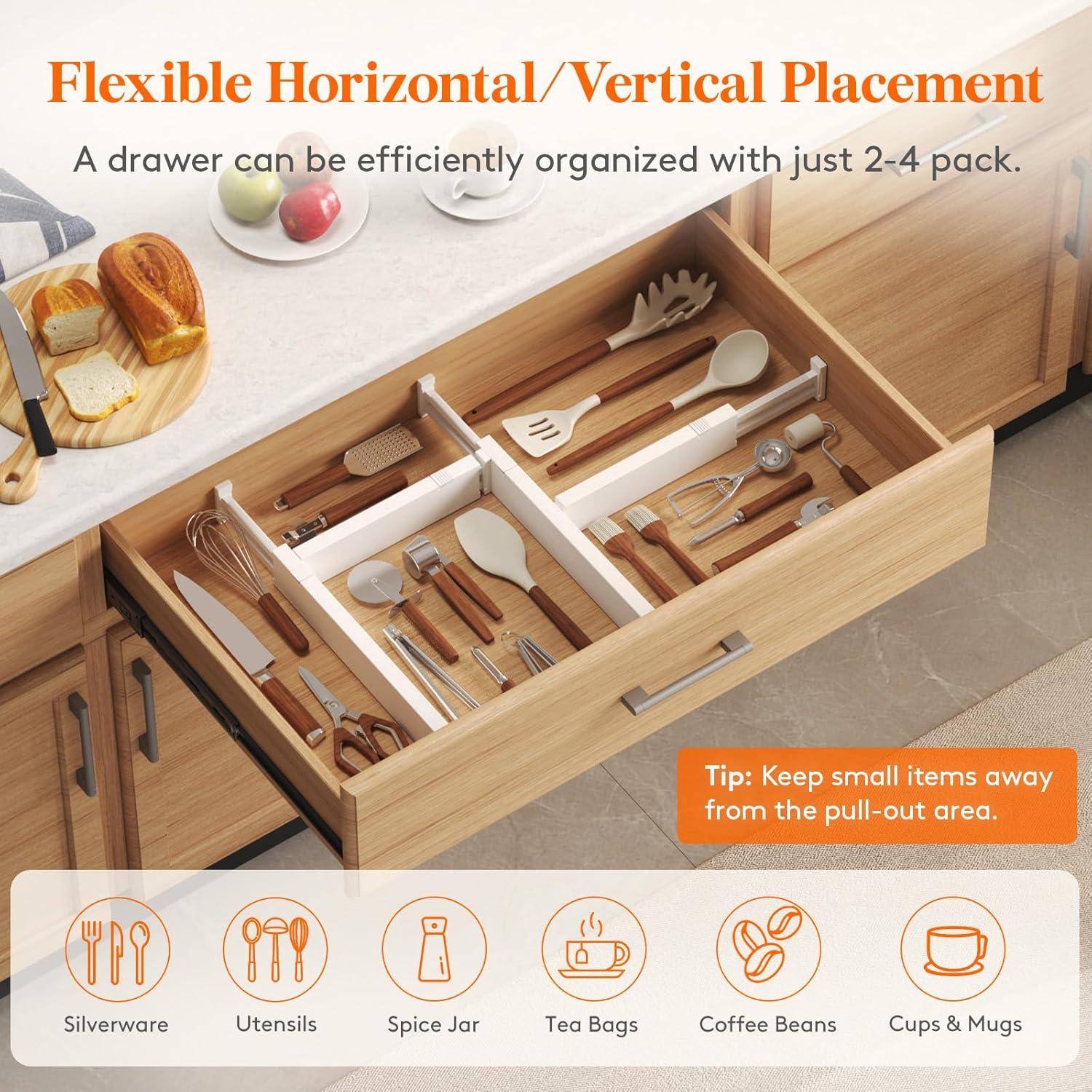 image:imageLifewit 5 Pack Clothes Drawer Dividers 236 High 1117 Adjustable Drawer Organizer for ClothingMakeup Plastic Expandable Separators in KitchenDresserBathroomOffice Organization amp Storage12