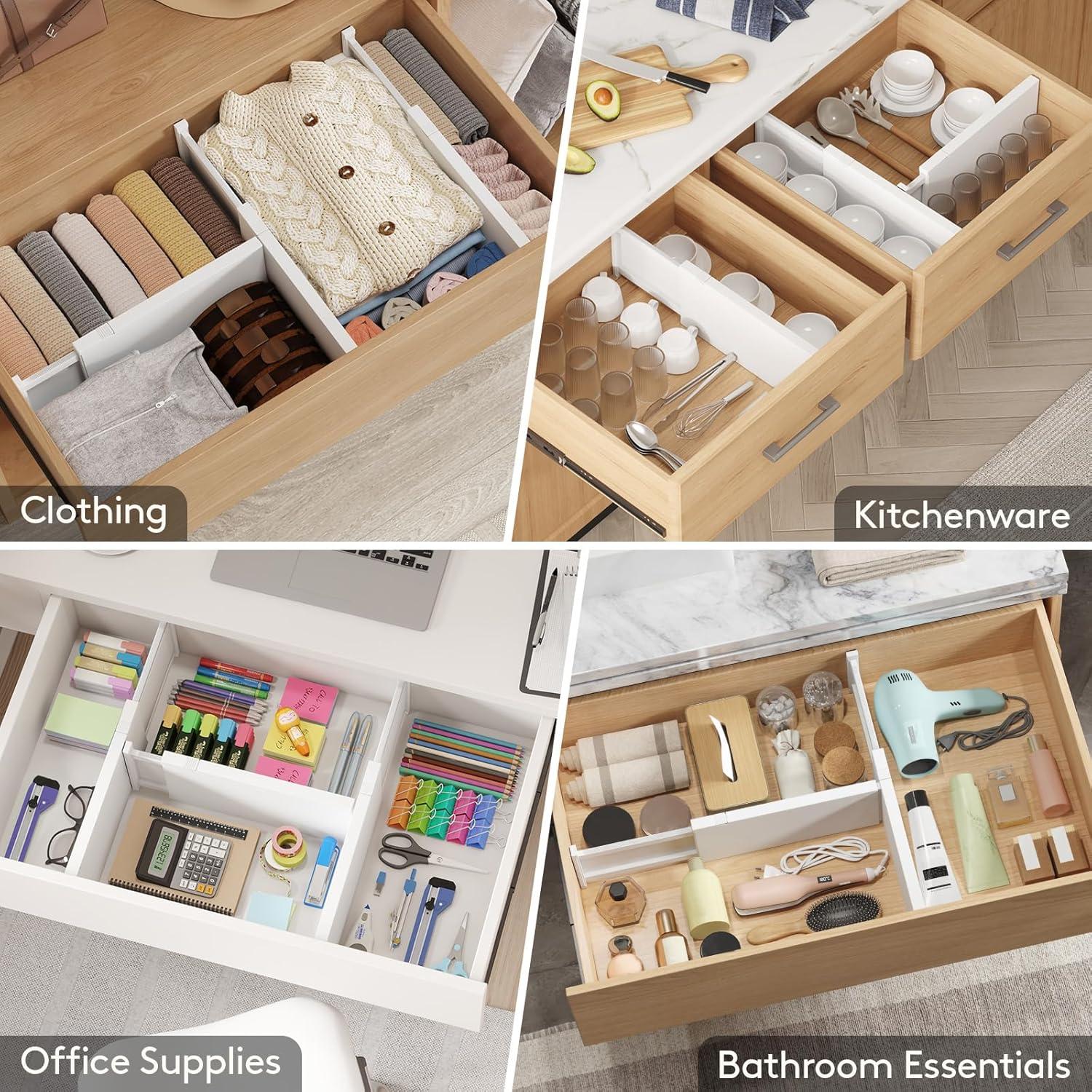 image:imageLifewit 5 Pack Clothes Drawer Dividers 236 High 1117 Adjustable Drawer Organizer for ClothingMakeup Plastic Expandable Separators in KitchenDresserBathroomOffice Organization amp Storage16