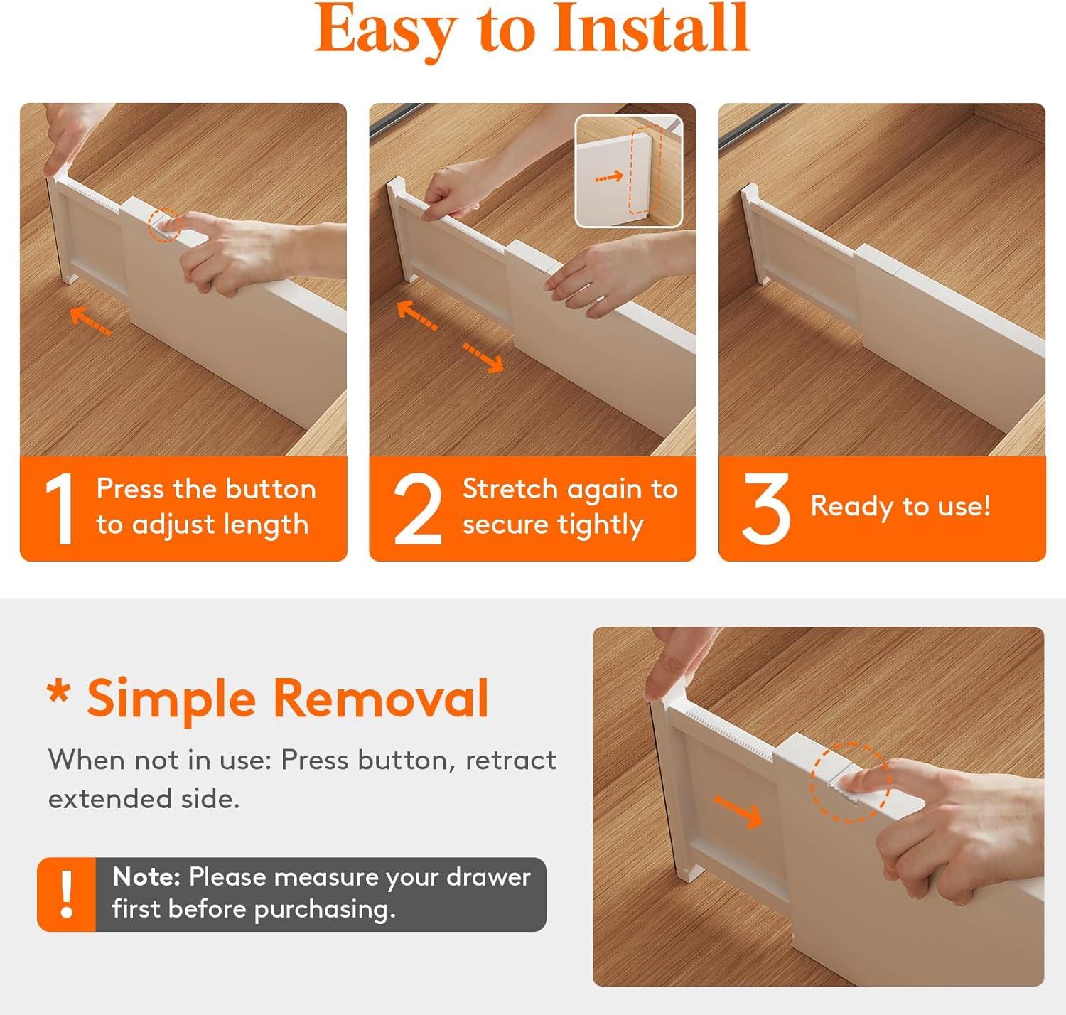image:imageLifewit 5 Pack Clothes Drawer Dividers 236 High 1117 Adjustable Drawer Organizer for ClothingMakeup Plastic Expandable Separators in KitchenDresserBathroomOffice Organization amp Storage9