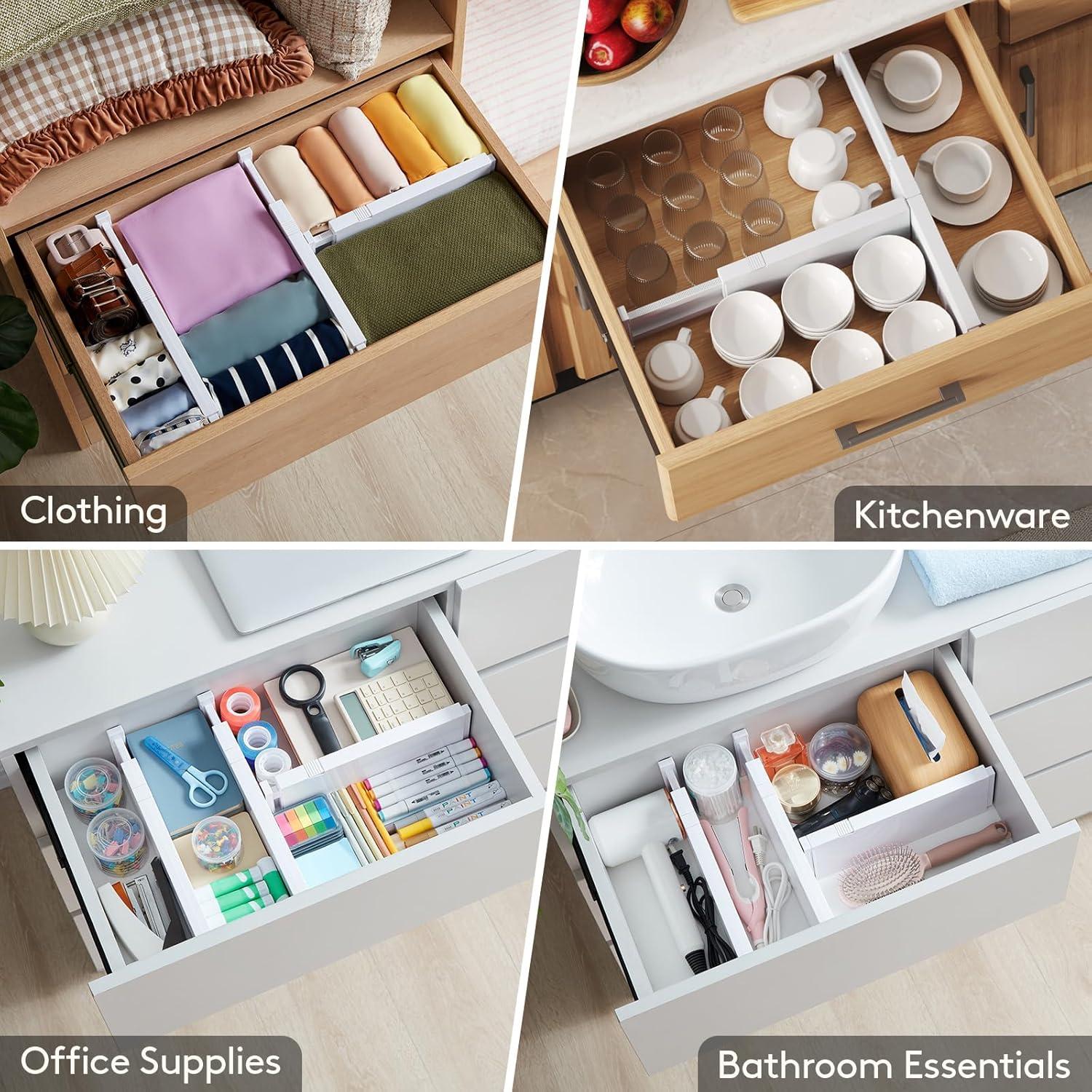 image:imageLifewit 5 Pack Clothes Drawer Dividers 236 High 1117 Adjustable Drawer Organizer for ClothingMakeup Plastic Expandable Separators in KitchenDresserBathroomOffice Organization amp Storage16